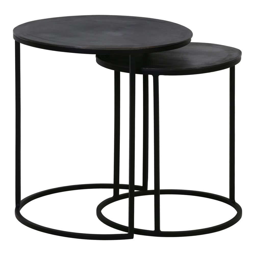 Light Living Set Of 2 Talca Side Tables In Black