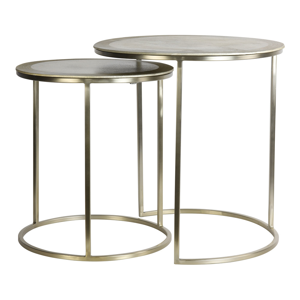 Product photograph of Light Living Set Of 2 Talca Side Table Light Gold from Olivia's