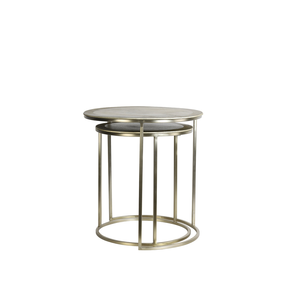 Product photograph of Light Living Set Of 2 Talca Side Table Light Gold from Olivia's.