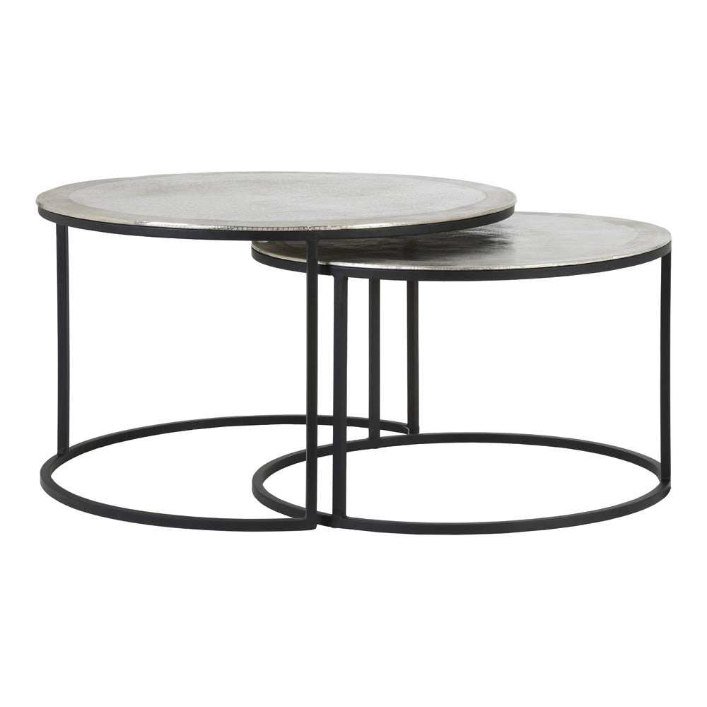 Product photograph of Light Living Set Of 2 Talca Coffee Table Nickel from Olivia's