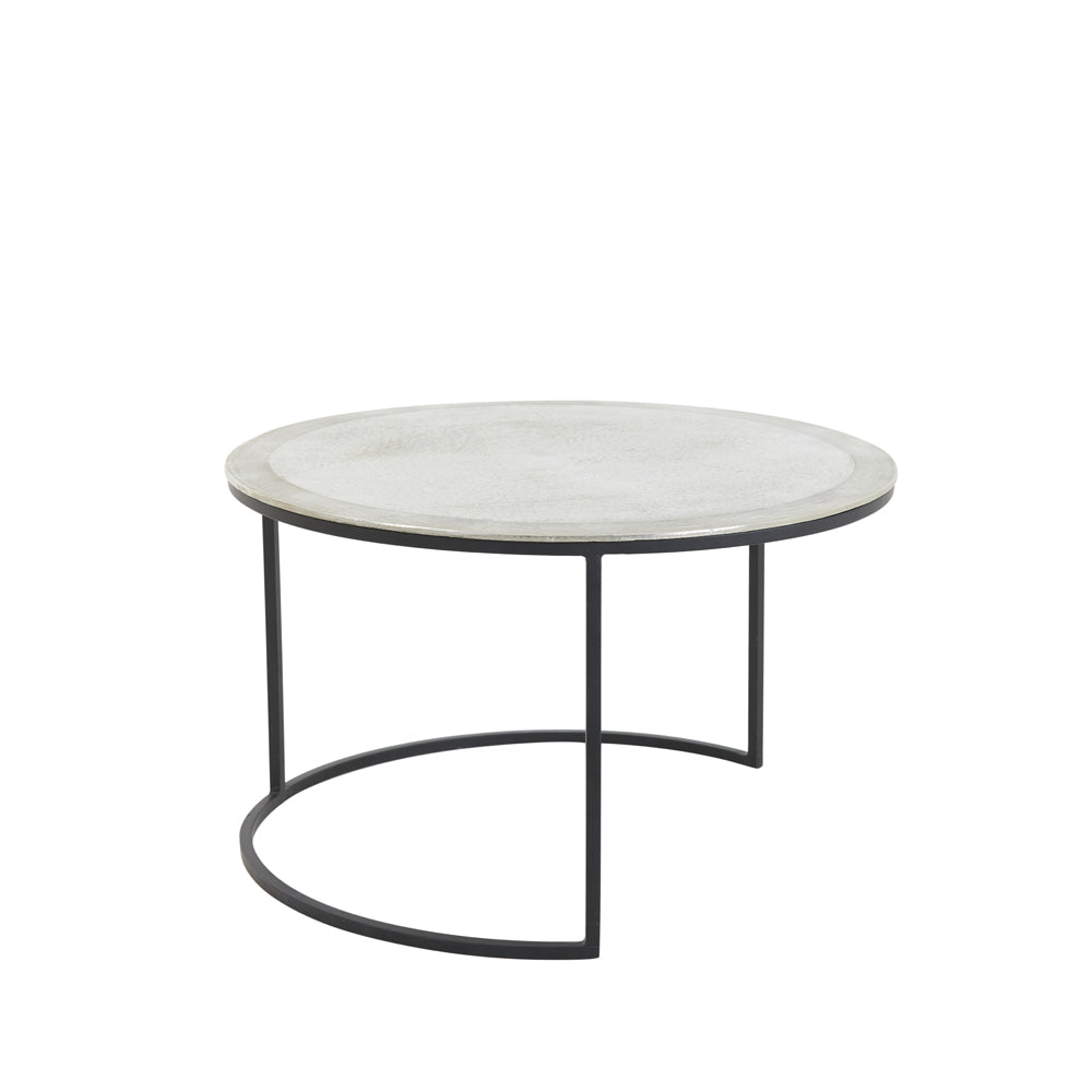 Product photograph of Light Living Set Of 2 Talca Coffee Table Nickel from Olivia's.