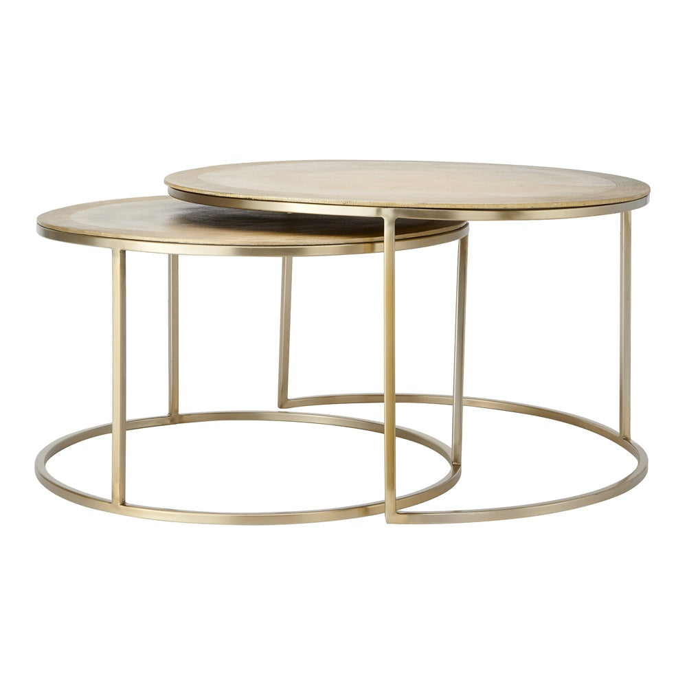 Product photograph of Light Living Set Of 2 Talca Coffee Table In Light Gold from Olivia's