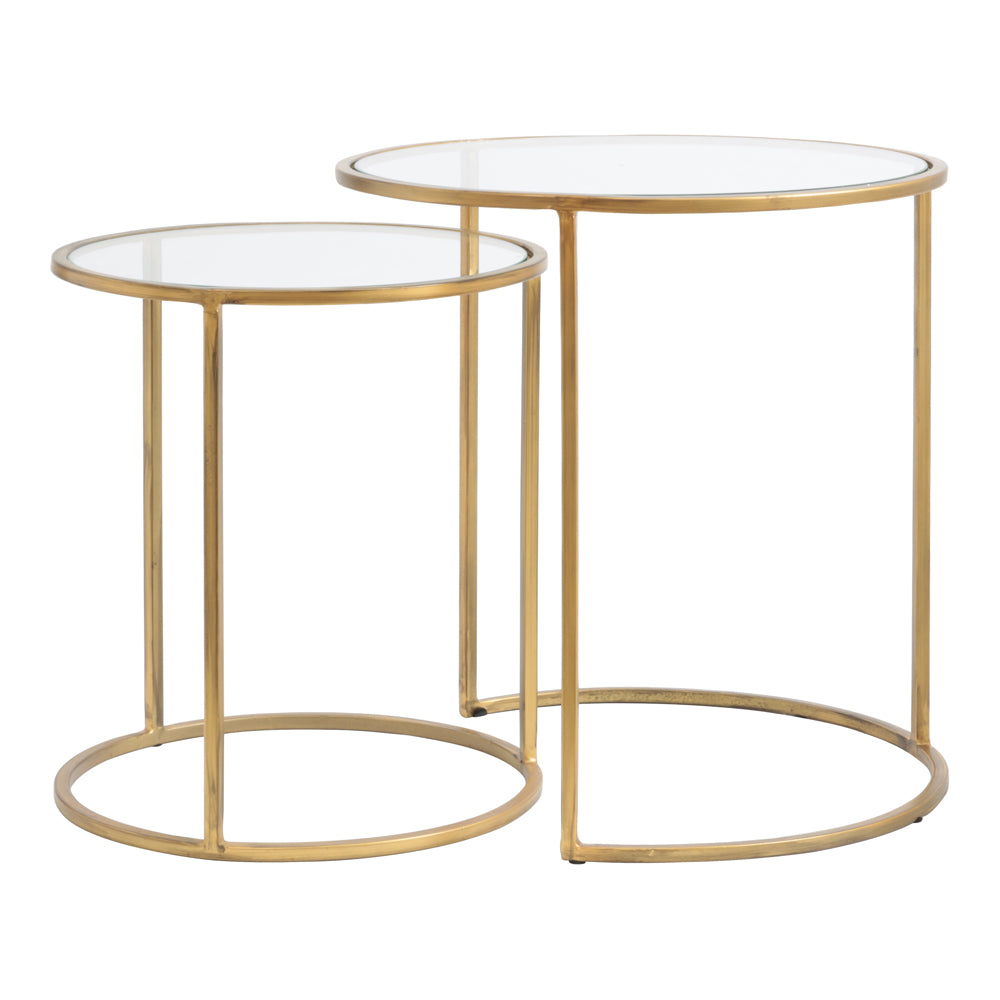 Product photograph of Light Living Set Of 2 Duarte High Side Table Gold from Olivia's