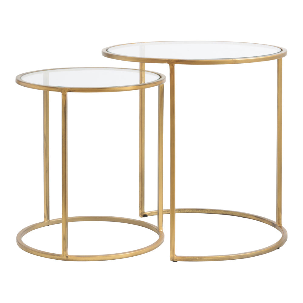 Light Living Set Of 2 Duarte High Side Table Gold Outlet