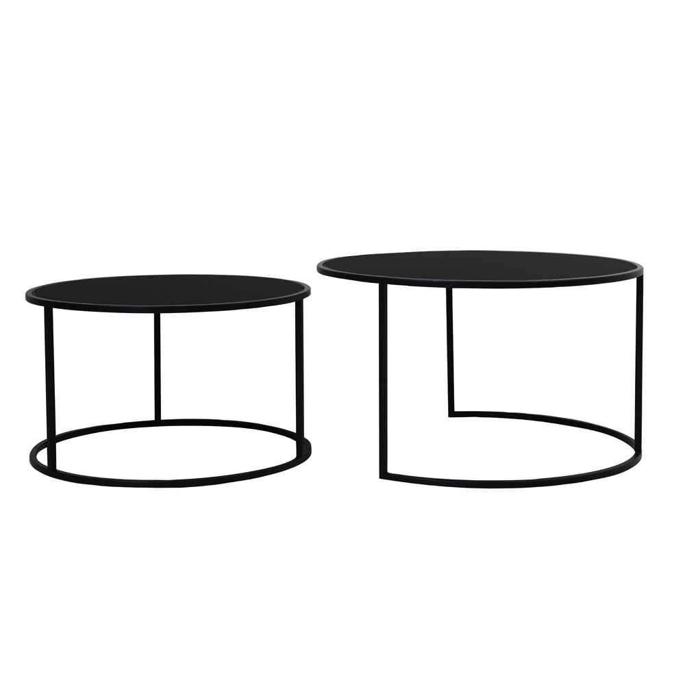 Product photograph of Light Living Set Of 2 Duarte Coffee Table Black from Olivia's.