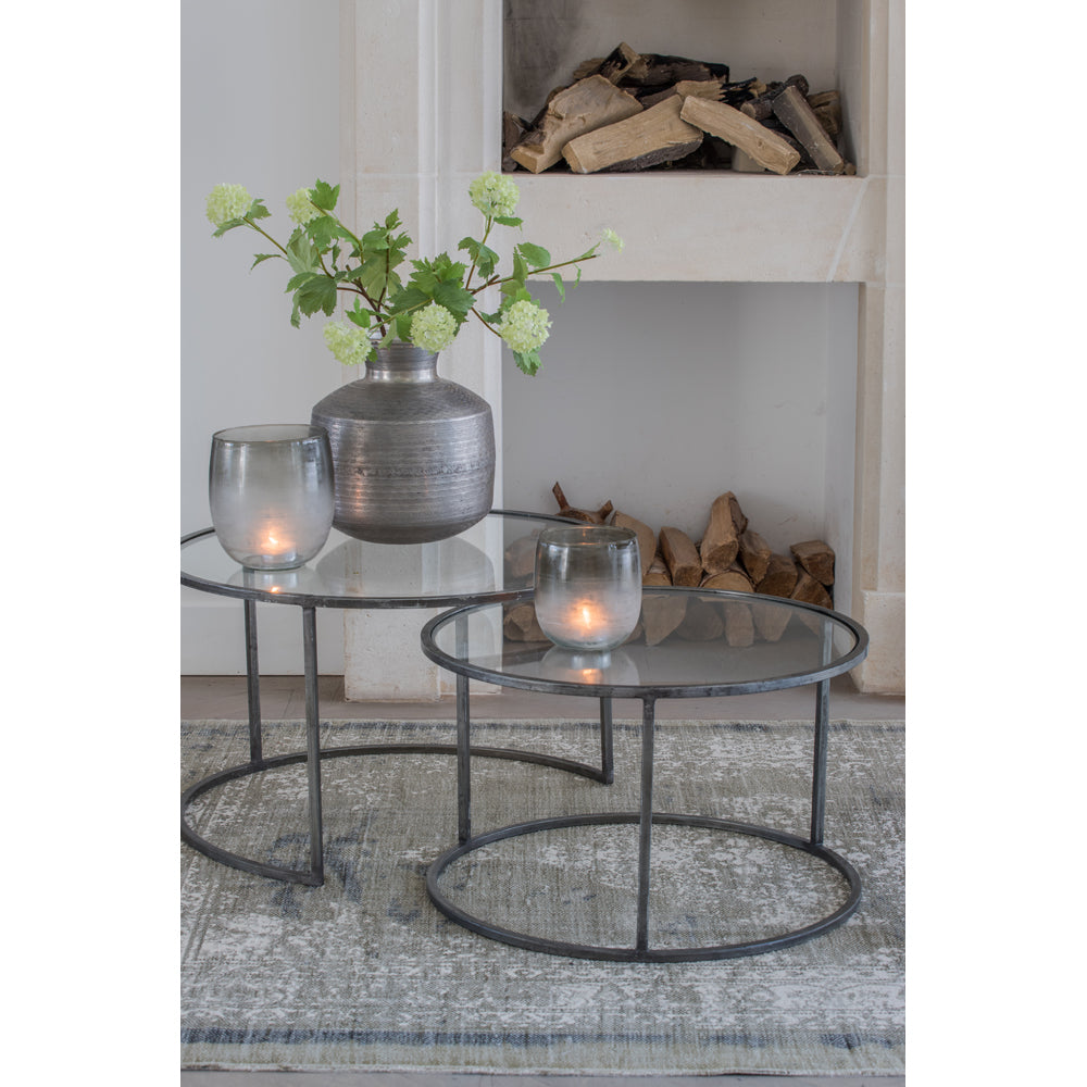 Product photograph of Light Living Set Of 2 Duarte Coffee Table Vintage Tin from Olivia's.