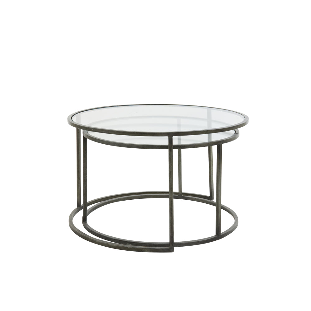 Product photograph of Light Living Set Of 2 Duarte Coffee Table Vintage Tin from Olivia's.