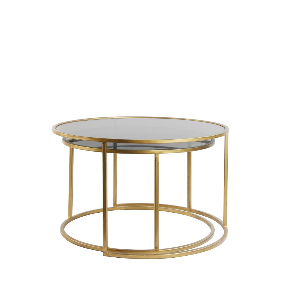 Product photograph of Light Living Set Of 2 Duarte Coffee Table Bronze Gold from Olivia's.