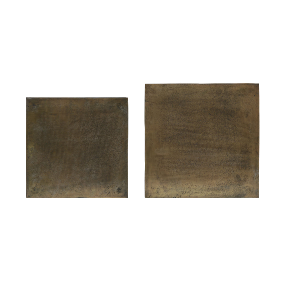 Product photograph of Light Living Set Of 2 Banos Side Table Antique Bronze from Olivia's.