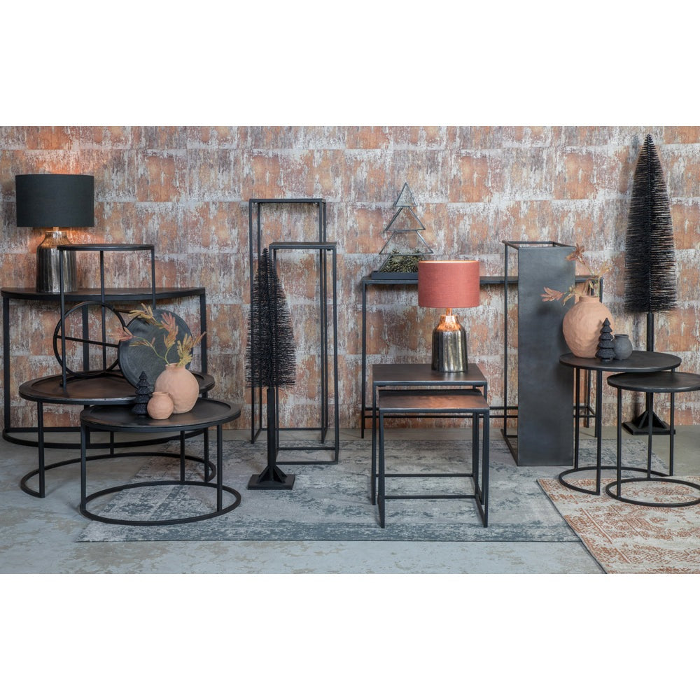 Product photograph of Light Living Set Of 2 Banos Side Table Lead Antique from Olivia's.