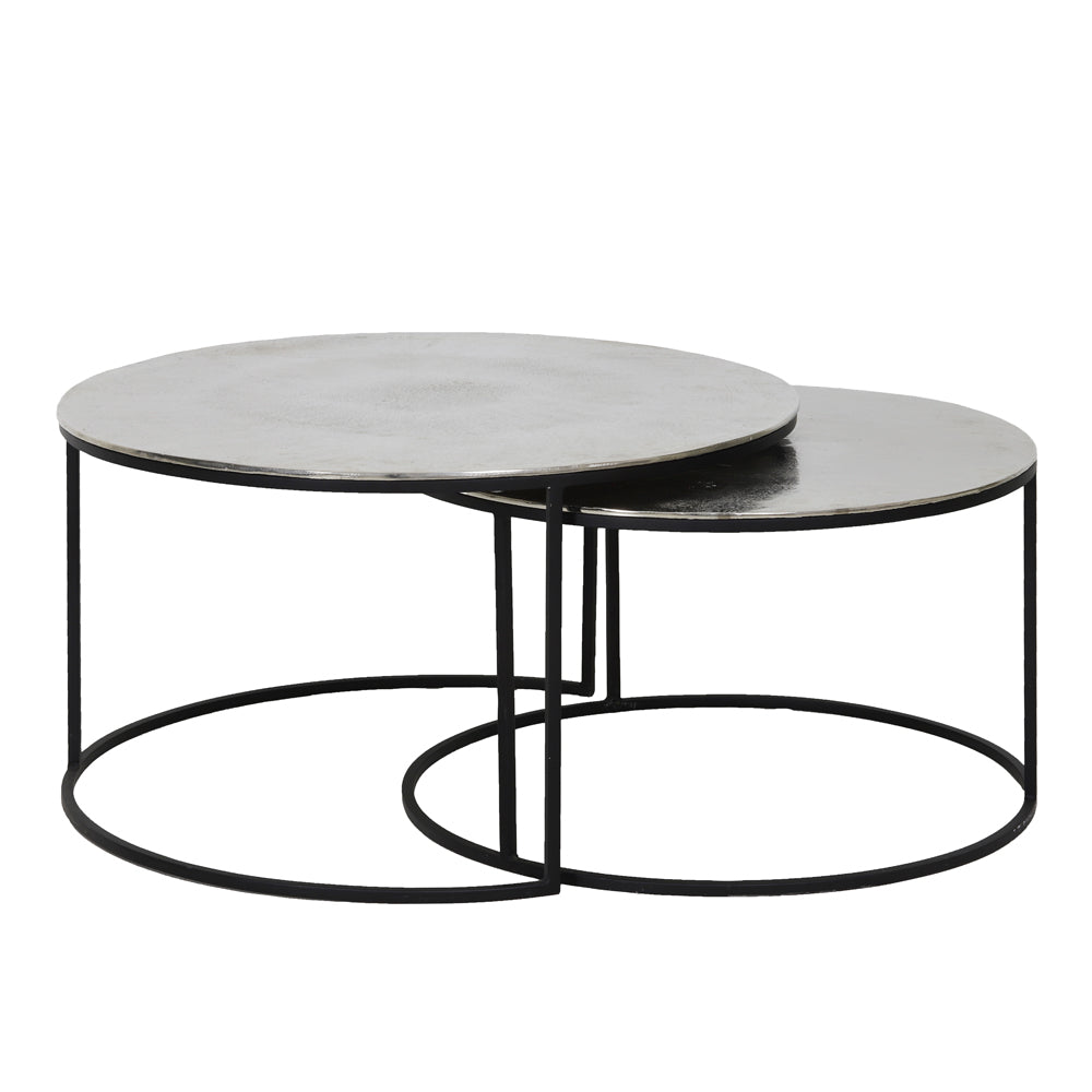 Product photograph of Light Living Set Of 2 Thizas Coffee Table Matt Black from Olivia's