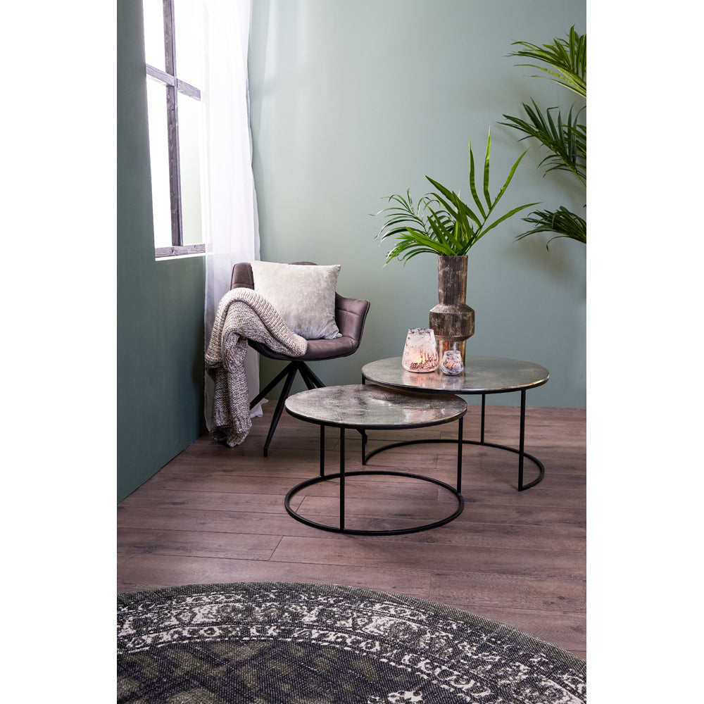 Product photograph of Light Living Set Of 2 Thizas Coffee Table Matt Black from Olivia's.