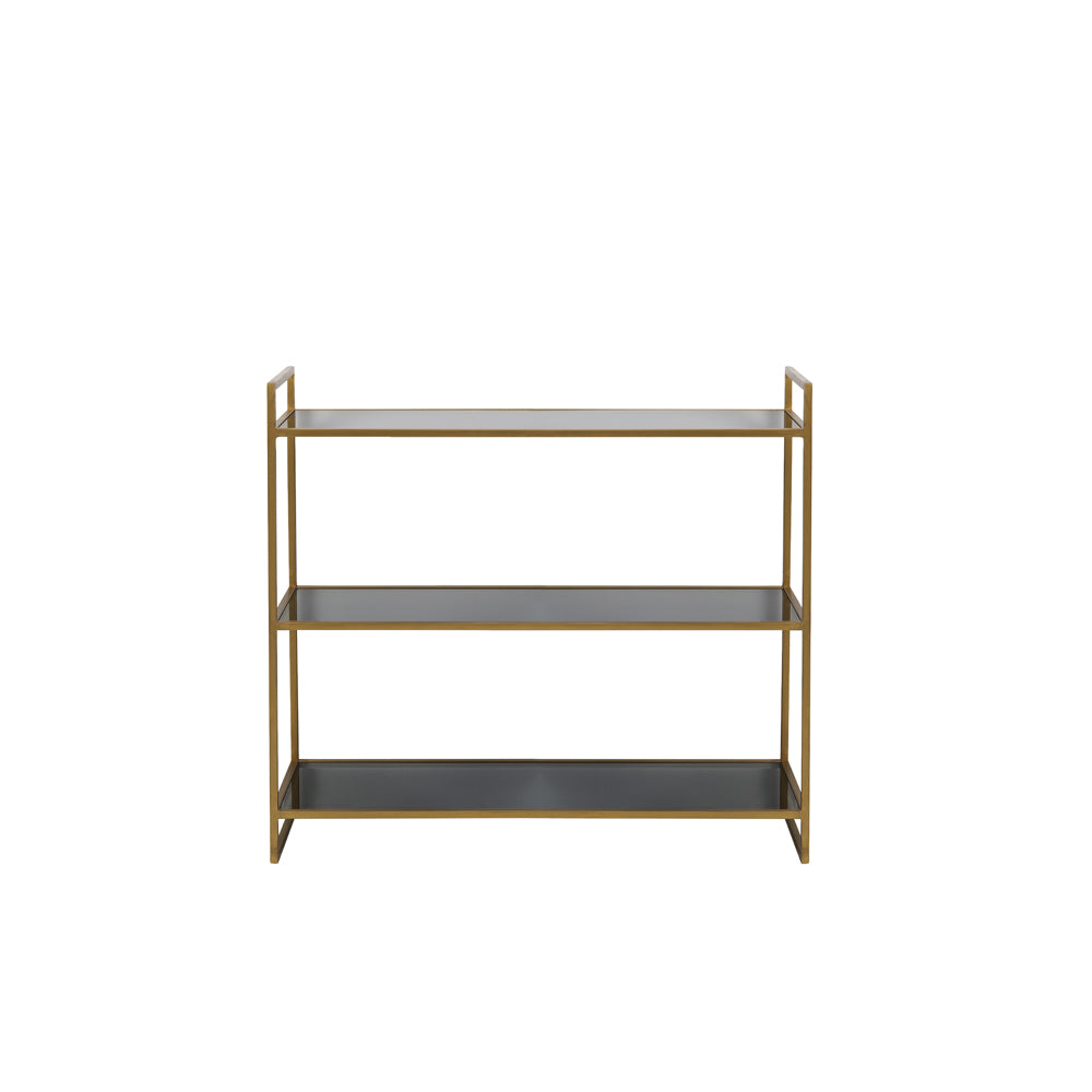 Product photograph of Light Living Mariki 3 Layer Display Cabinet Gold from Olivia's.