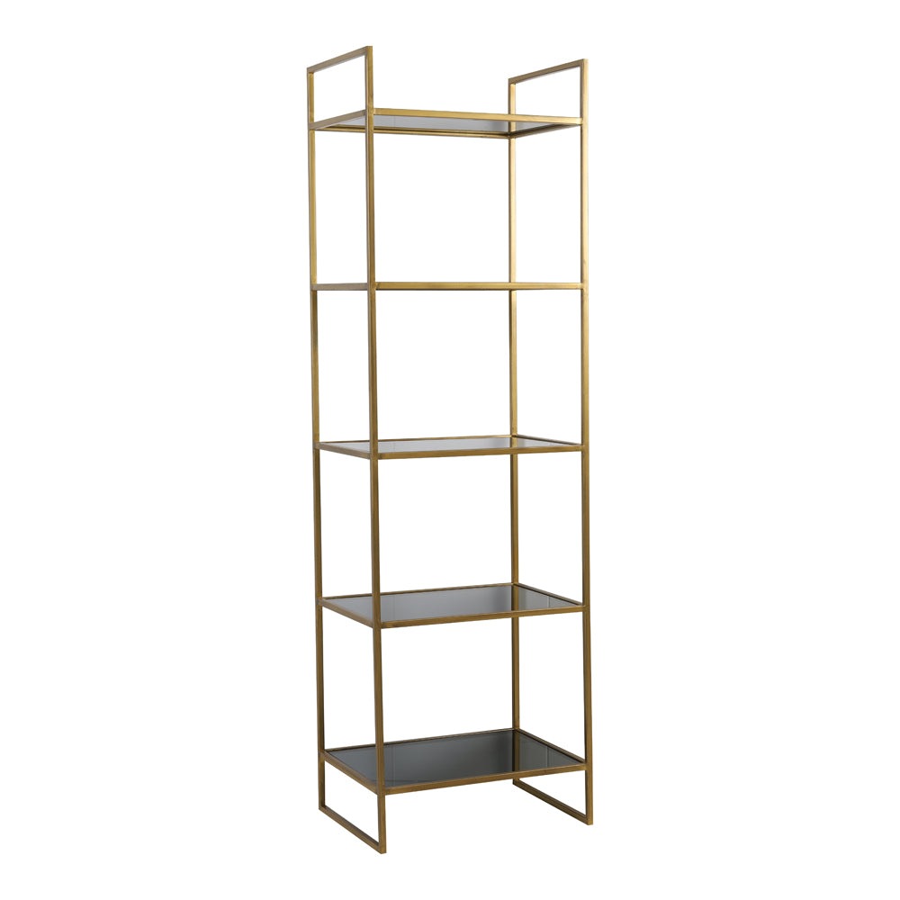 Product photograph of Light Living Mariki 5 Layer Display Cabinet Gold from Olivia's