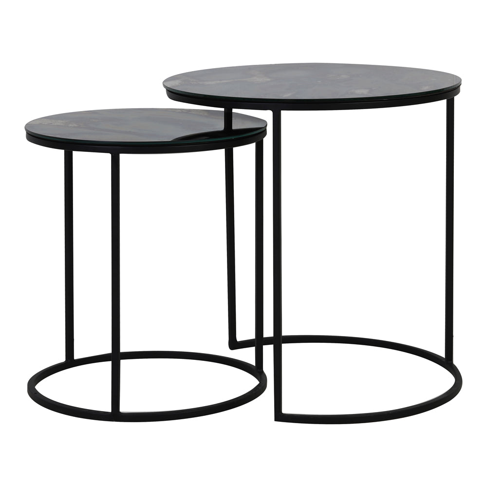 Product photograph of Light Living Set Of 2 Tabun Side Table Antique And Matt Black from Olivia's