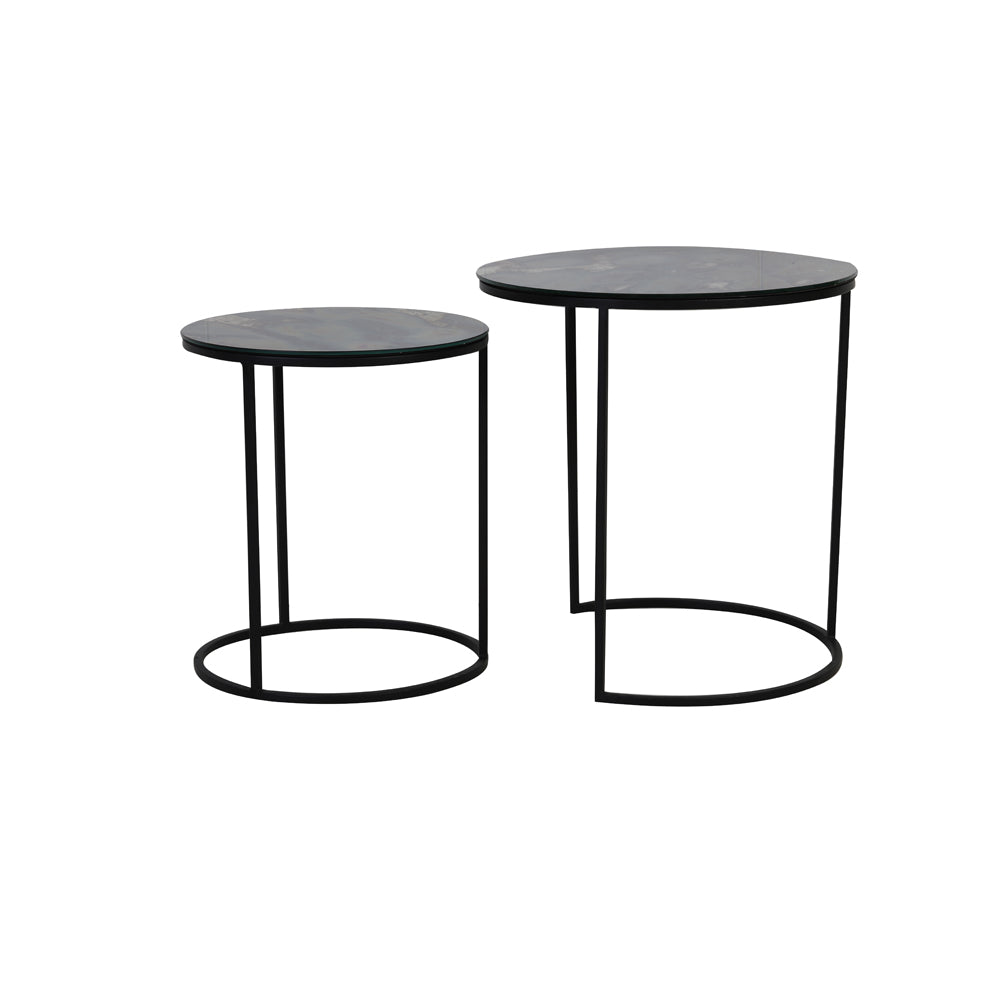 Product photograph of Light Living Set Of 2 Tabun Side Table Antique And Matt Black from Olivia's.