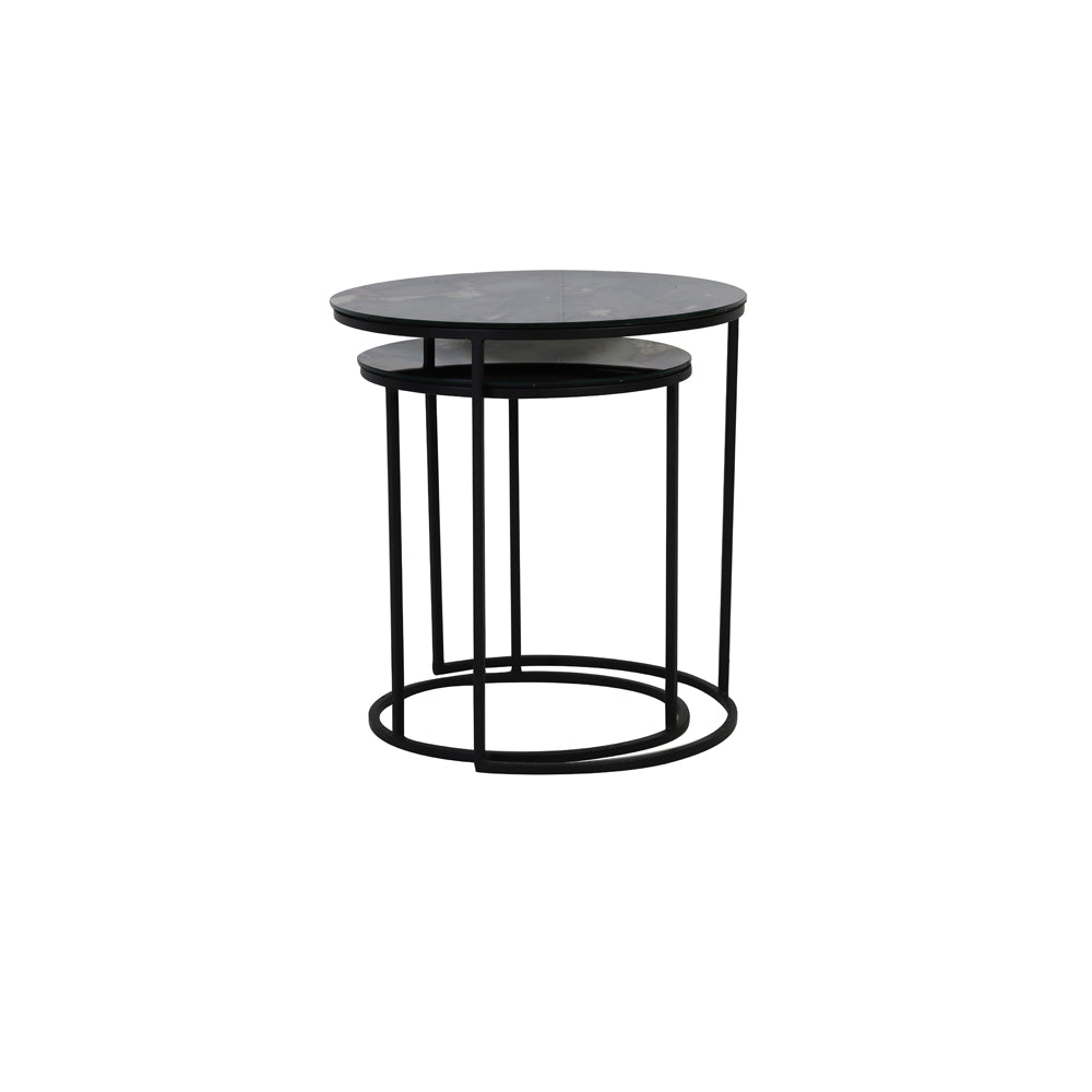Product photograph of Light Living Set Of 2 Tabun Side Table Antique And Matt Black from Olivia's.