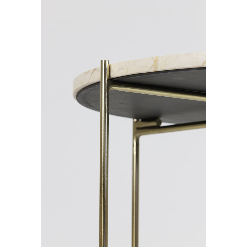 Product photograph of Light Living Set Of 2 Besot Side Table Brown And Gold from Olivia's.