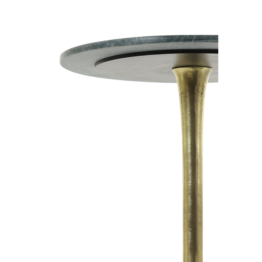 Product photograph of Light Living Rickerd High Side Table Green Marble And Antique Bronze from Olivia's.