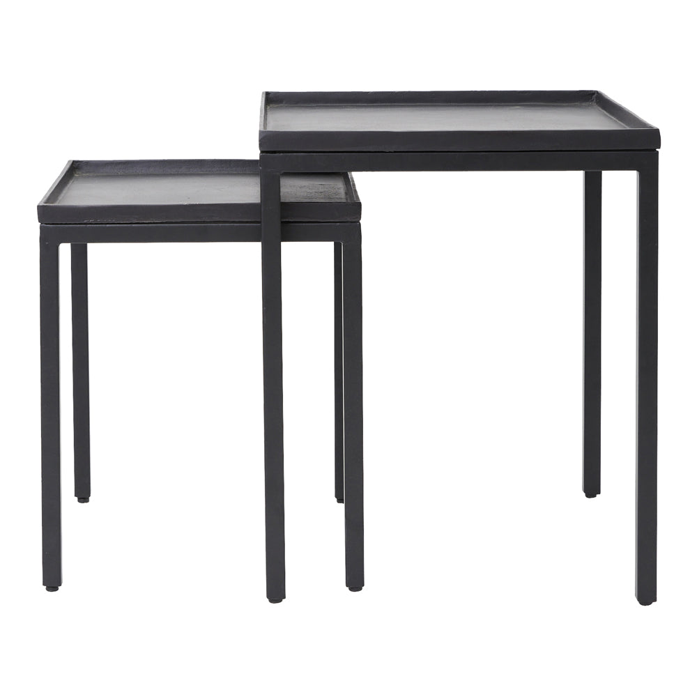 Product photograph of Light Living Set Of 2 Kendra Side Table Matt Black from Olivia's