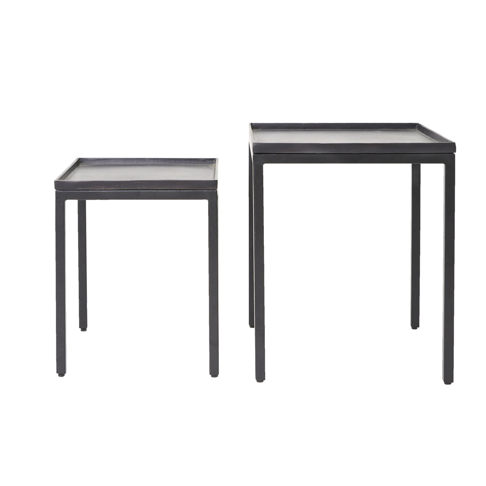 Product photograph of Light Living Set Of 2 Kendra Side Table Matt Black from Olivia's.