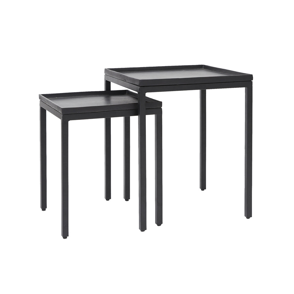 Product photograph of Light Living Set Of 2 Kendra Side Table Matt Black from Olivia's.