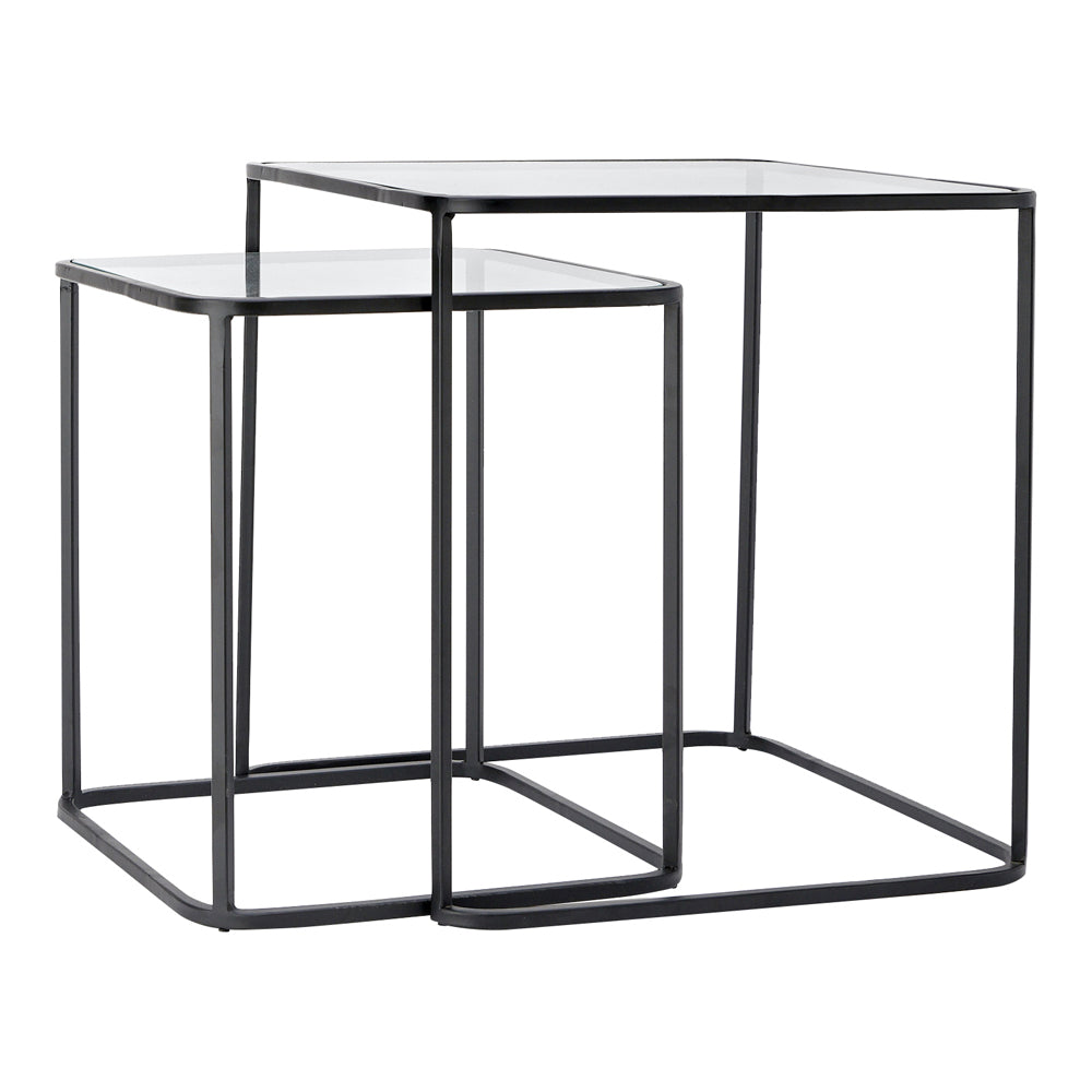 Light Living Lofti Side Table Matt Black Set Of 2