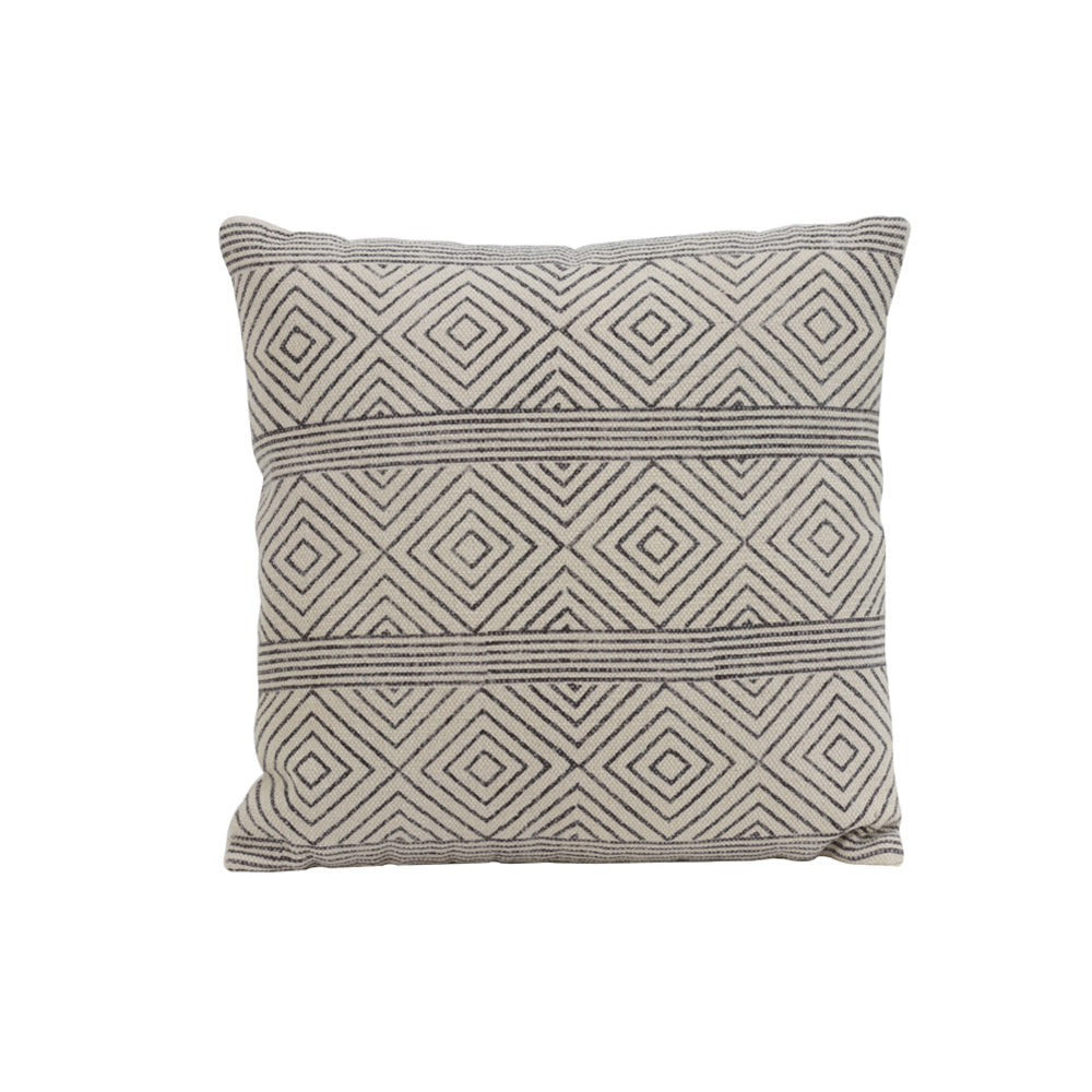 Product photograph of Light Living Damili Rhombus Print Square Cushion Black White from Olivia's