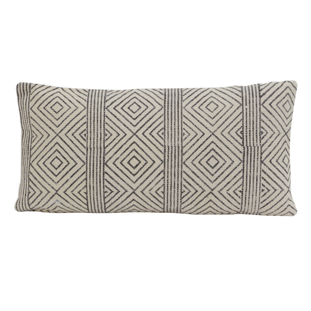 Product photograph of Light Living Damili Rhombus Print Cushion In Neutral Tones from Olivia's