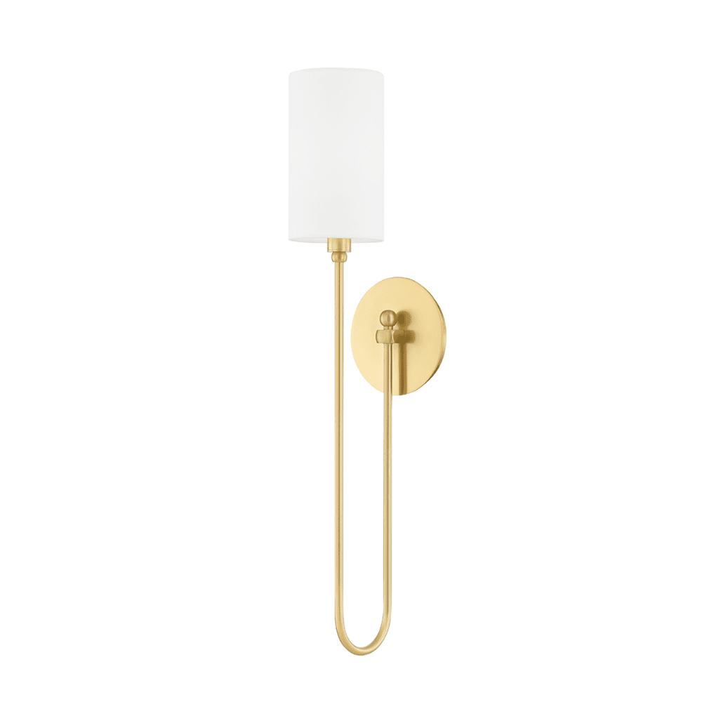 Product photograph of Hudson Valley Lighting Harlem 1 Light Wall Sconce In Aged Brass from Olivia's