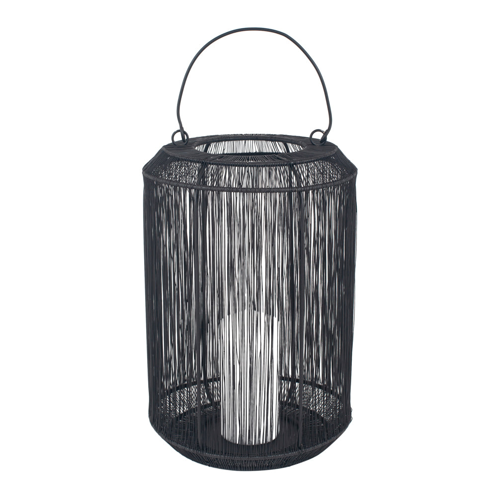 Product photograph of Olivias Molly Large Mesh Metal Round Lantern In Black from Olivia's