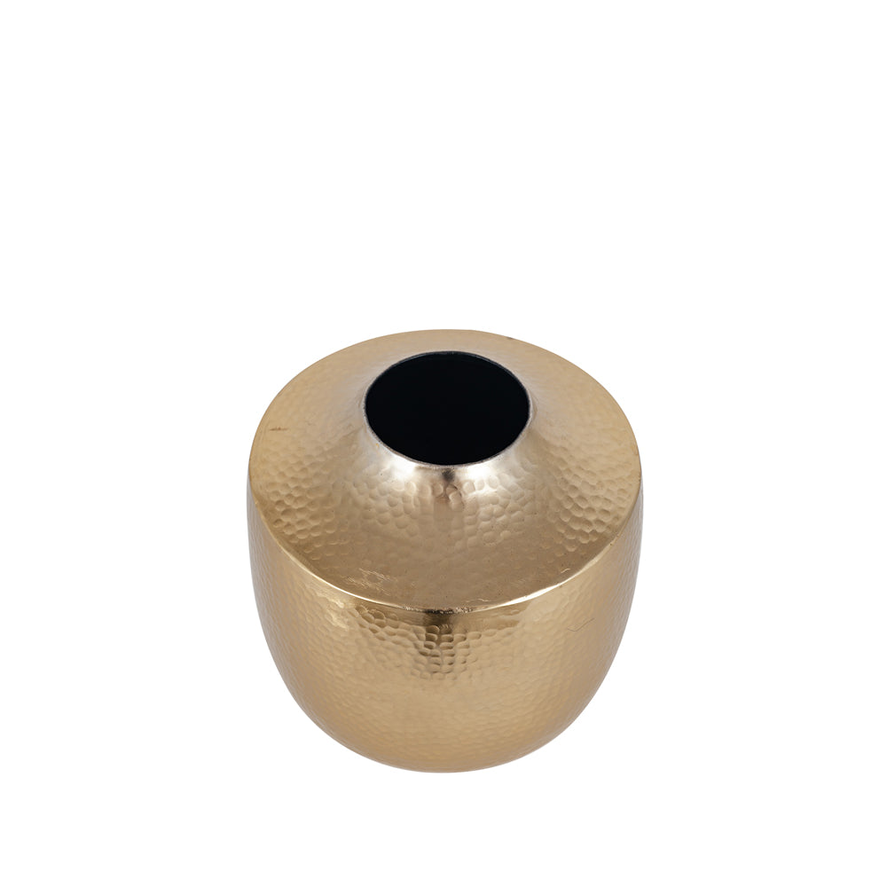Product photograph of Olivia S Grover Large Metal Hammered Vase In Brass from Olivia's.