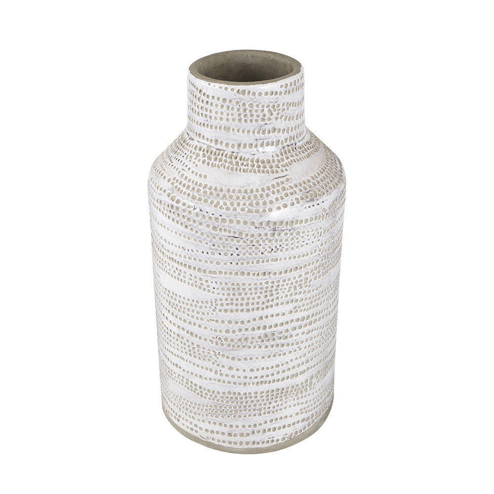 Product photograph of Olivia S Pip White Dot Design Stoneware Vase from Olivia's.