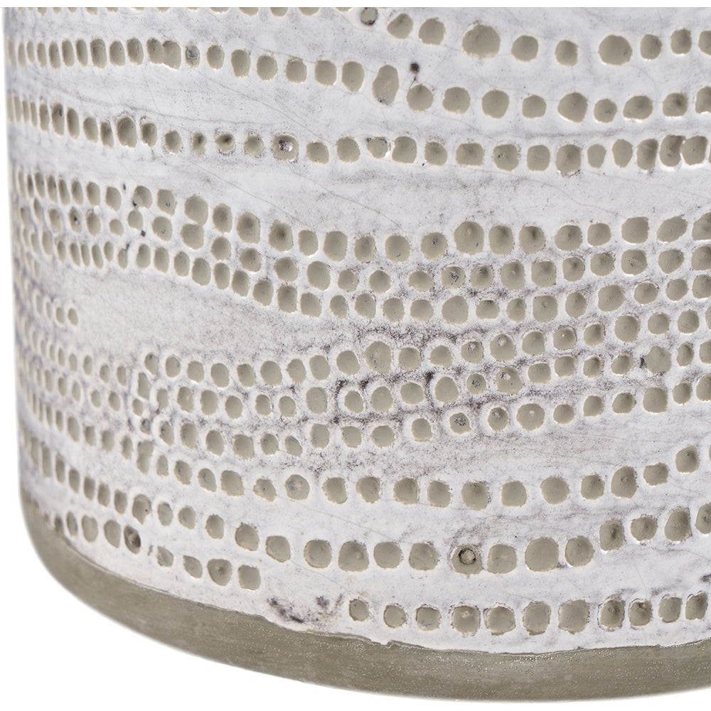 Product photograph of Olivia S Pip White Dot Design Stoneware Vase from Olivia's.