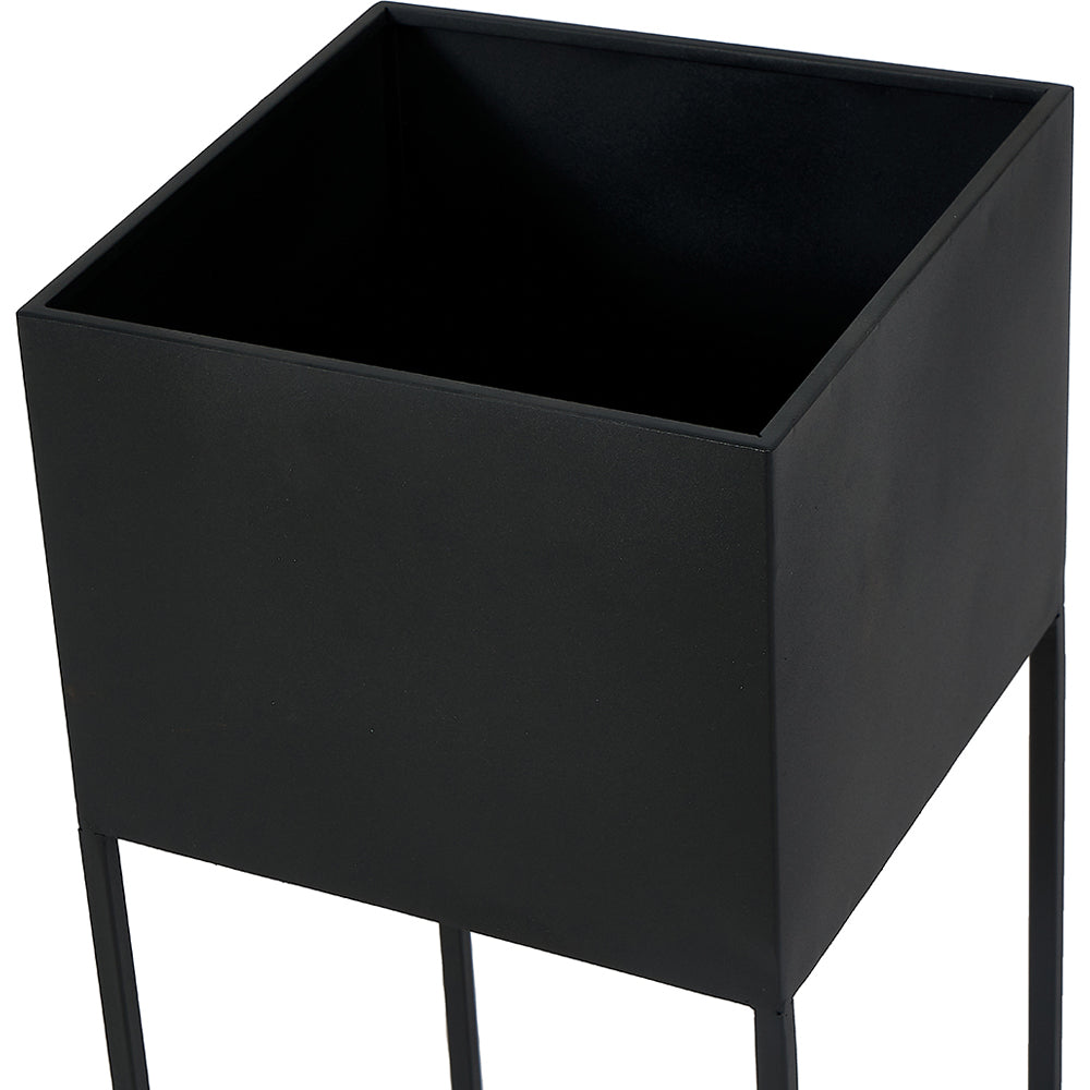 Product photograph of Olivia S Set Of 2 Graphite Metal Planters from Olivia's.