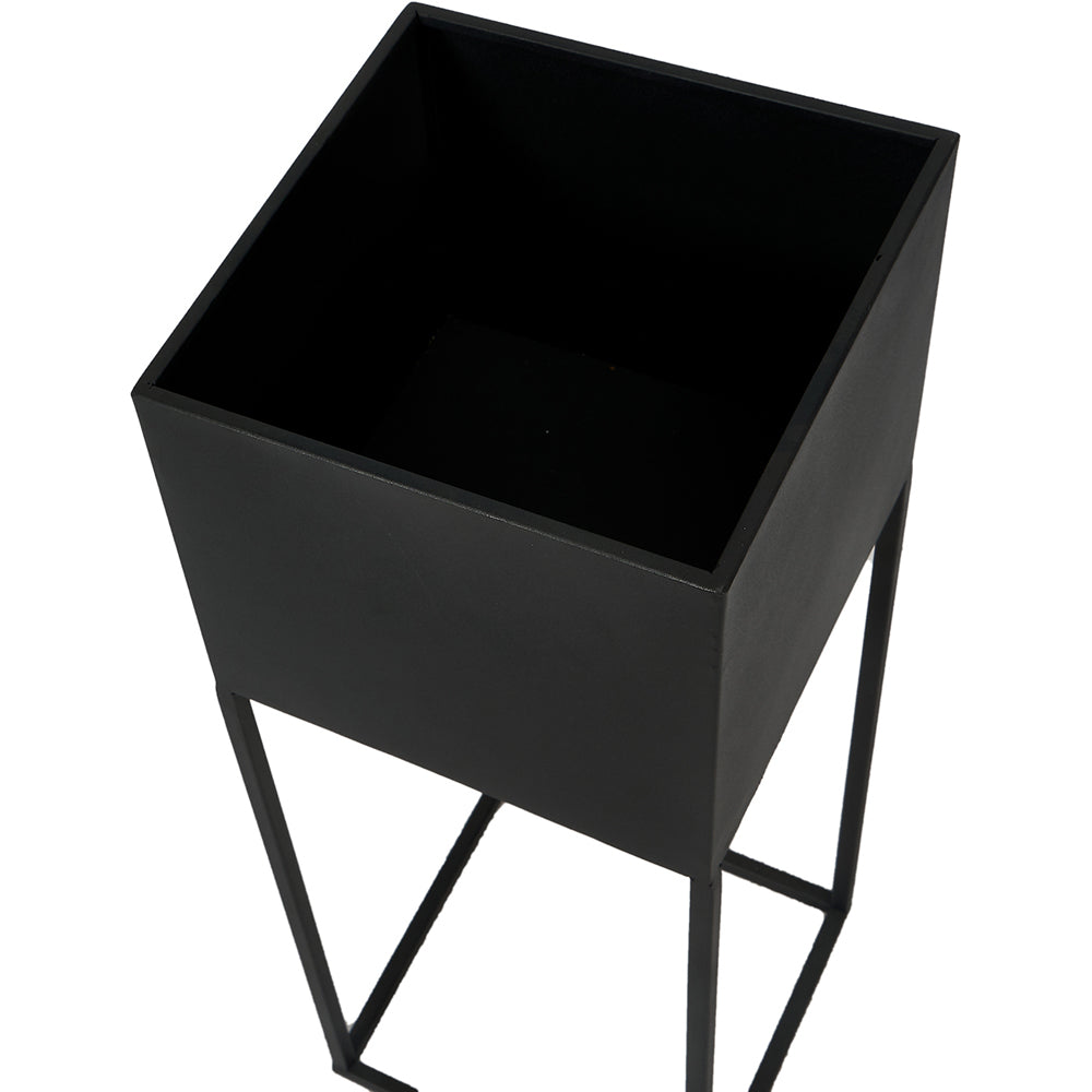 Product photograph of Olivia S Set Of 2 Graphite Metal Planters from Olivia's.