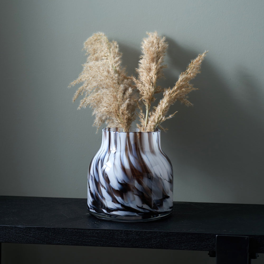 Product photograph of Olivia S Stewart Tortoise Shell Short Glass Vase from Olivia's.