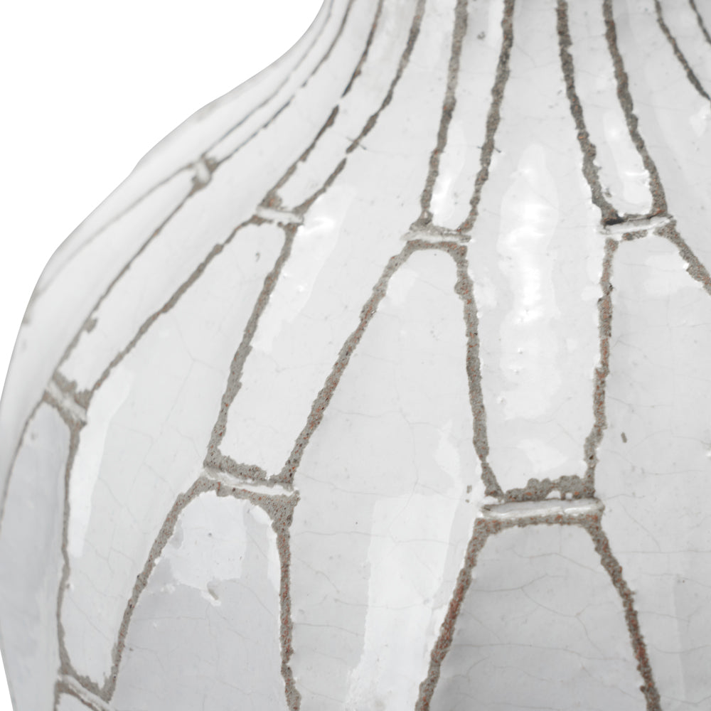 Product photograph of Olivia S Gauld Stoneware Geometric Vase In White from Olivia's.