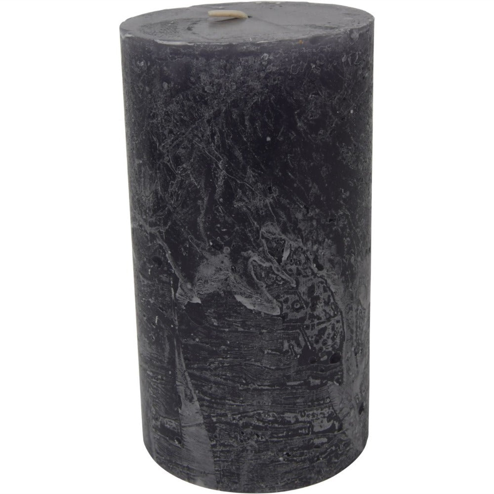 Product photograph of Libra Interiors Rustica Pillar Candle Dark Grey from Olivia's