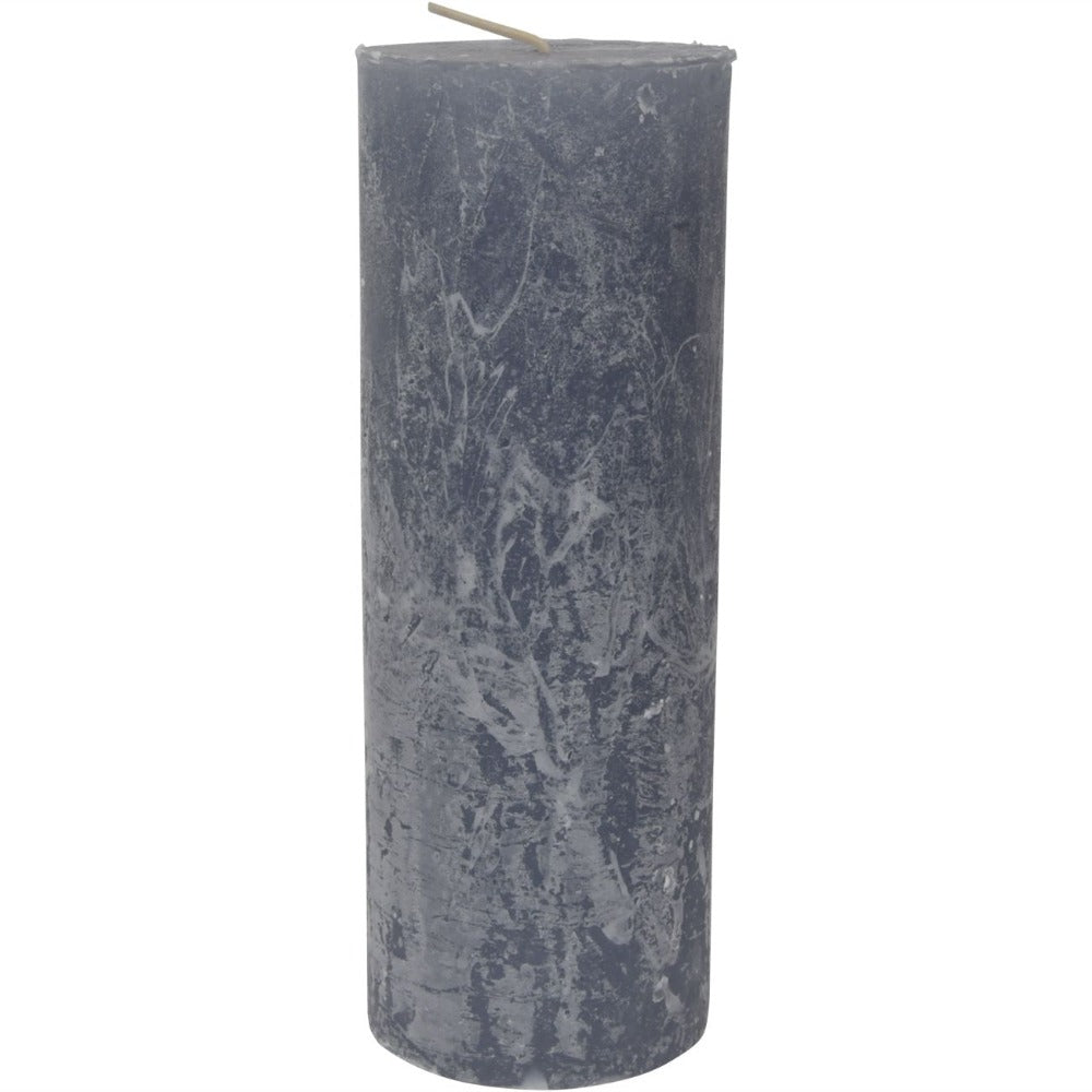 Product photograph of Libra Calm Neutral Collection - Rustica Pillar Candle Light Grey from Olivia's