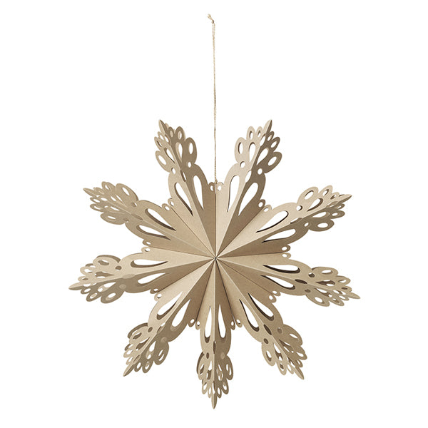 Product photograph of Broste Copenhagen Snowflake Ornament Natural Brown Extra Large from Olivia's