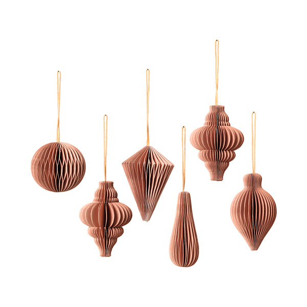 Product photograph of Broste Copenhagen Christmas Set Of 6 Baubles Mix Pink from Olivia's