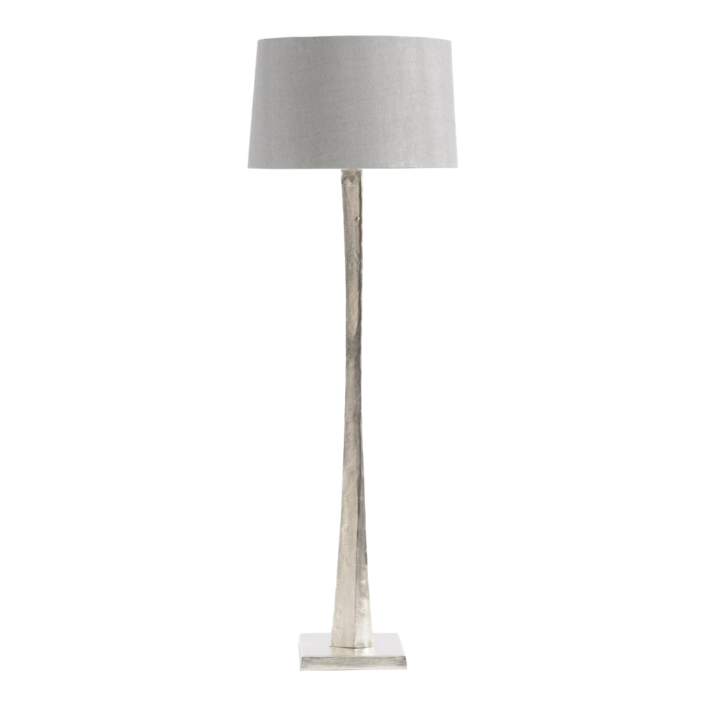 Libra Iconic Trinity Silver Aluminium Floor Lamp With Grey Shade