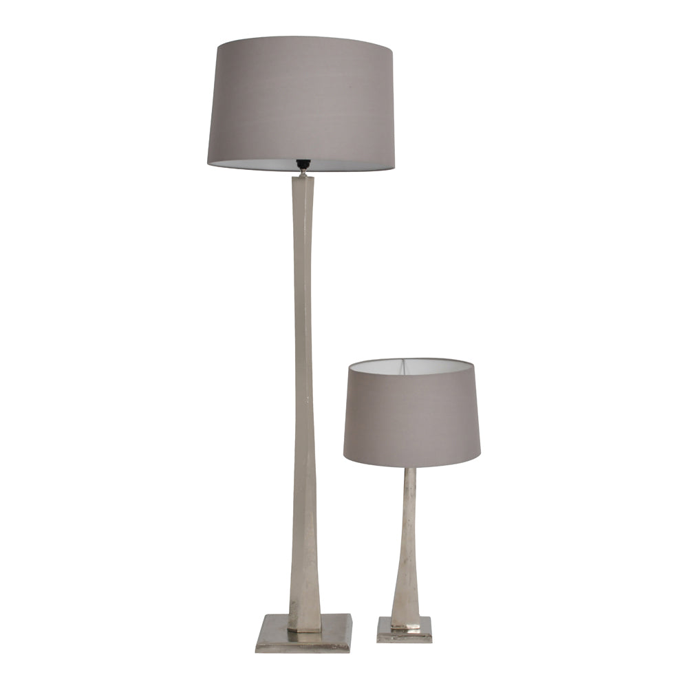 Product photograph of Libra Interiors Iconic Trinity Silver Aluminium Floor Lamp With Grey Shade from Olivia's.