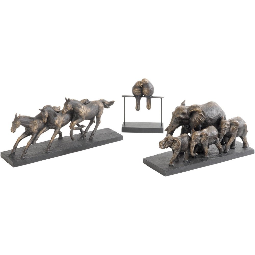 Product photograph of Libra Calm Neutral Collection - Parade Of Elephants Sculpture Antique Bronze from Olivia's.