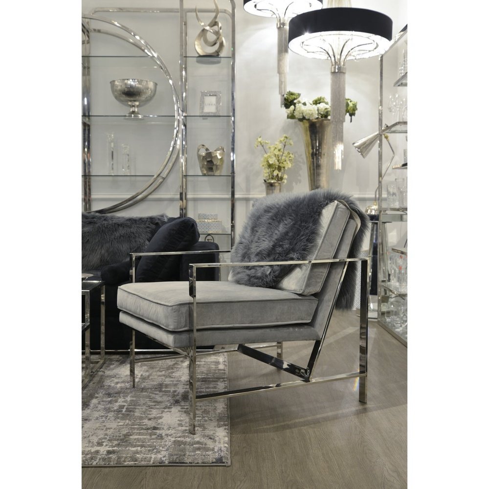 Product photograph of Libra Midnight Mayfair Collection - Set Of 2 Gatsby Shelving Unit Decadence Stainless Steel from Olivia's.