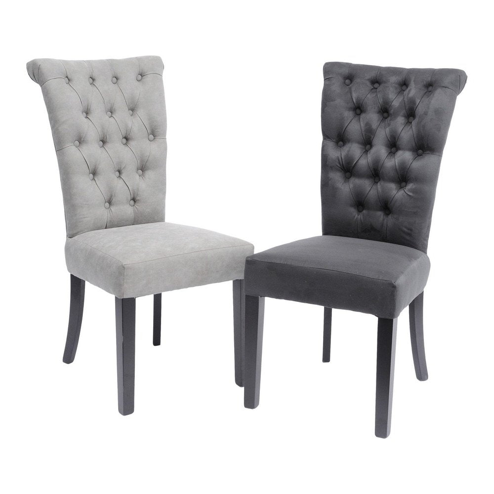 Product photograph of Libra Midnight Mayfair Collection - Jansen Buttonback Dining Chair Dark Grey from Olivia's.