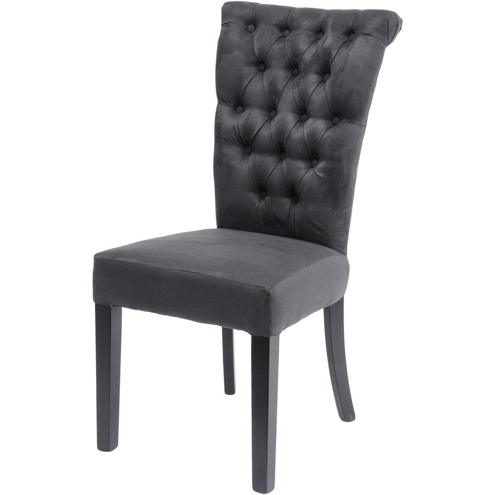Libra Jansen Buttonback Dining Chair Dark Grey