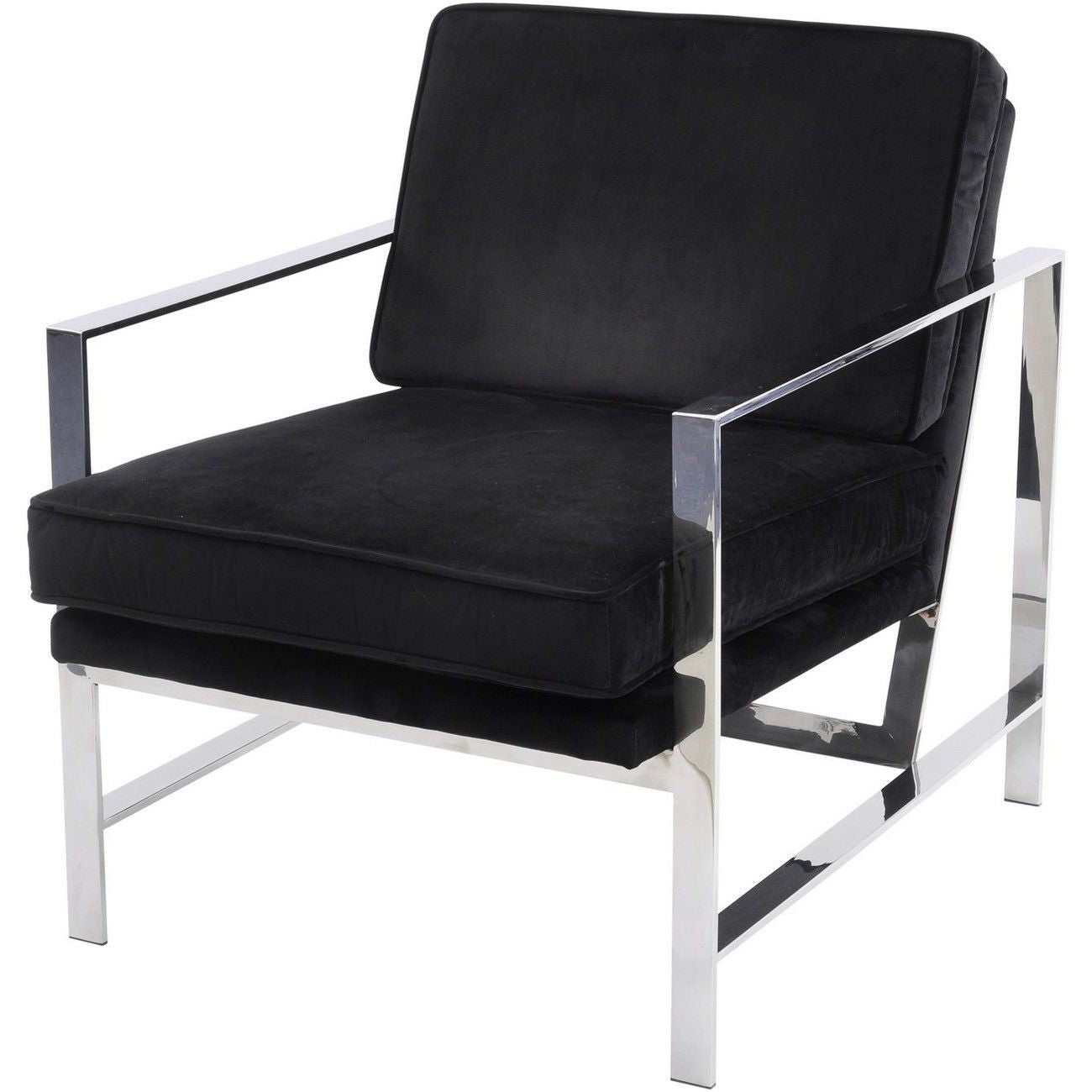 Libra Chrome Frame Occasional Chair Black Velvet