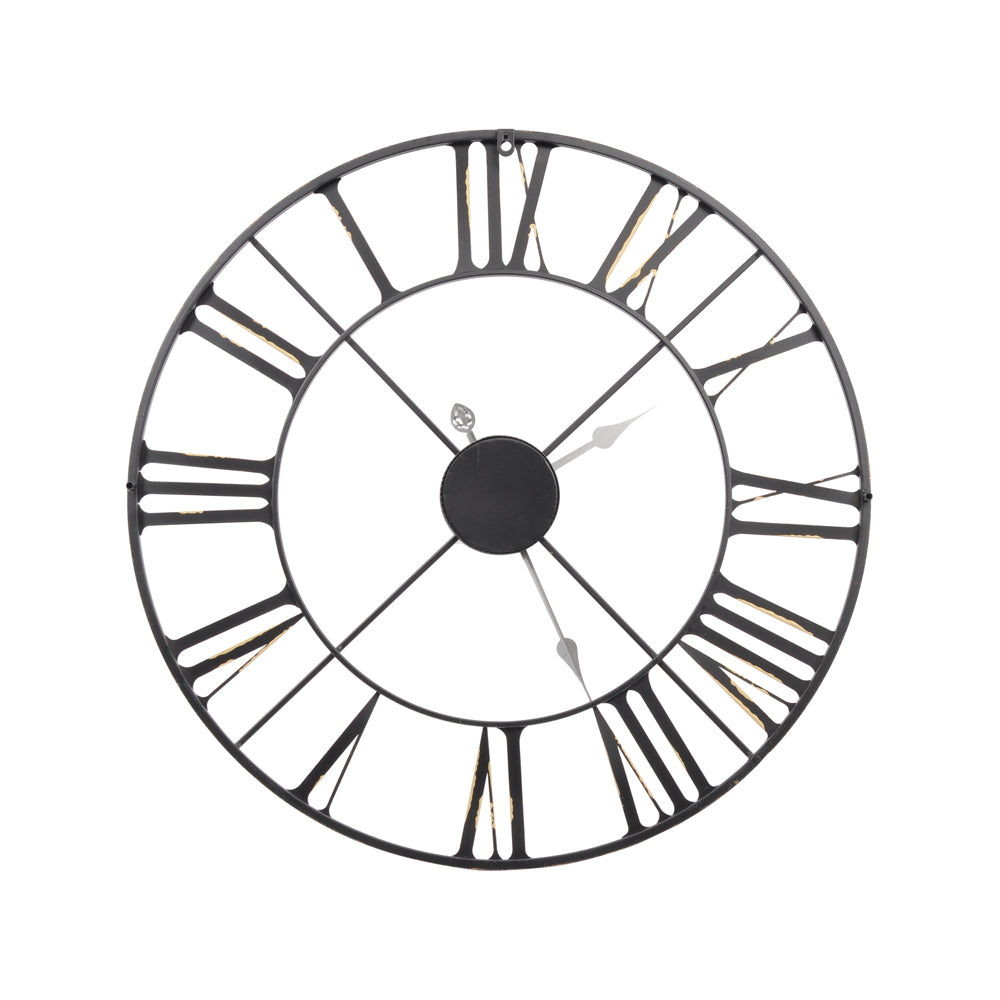 Product photograph of Libra Interiors Outdoor Skeletal Wall Clock Antique Brass from Olivia's.